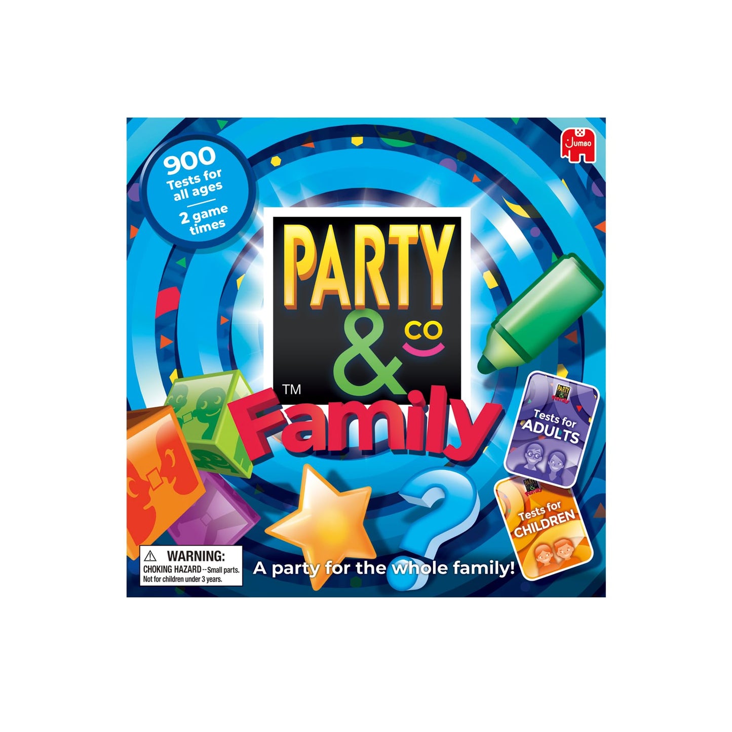 Jumbo Party & Co. Family Board Game - Fun Multi-Challenge Game for 8+ Years, Multiplayer Family Entertainment.