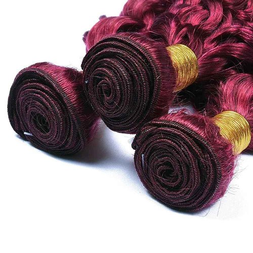 Giginger Burgundy 99J Water Wave Human Hair Bundles 18 20 22 inch Wine Red Human Hair Bundles Burgundy 100% Unprocessed Raw Quick Weave Hair for Black Women