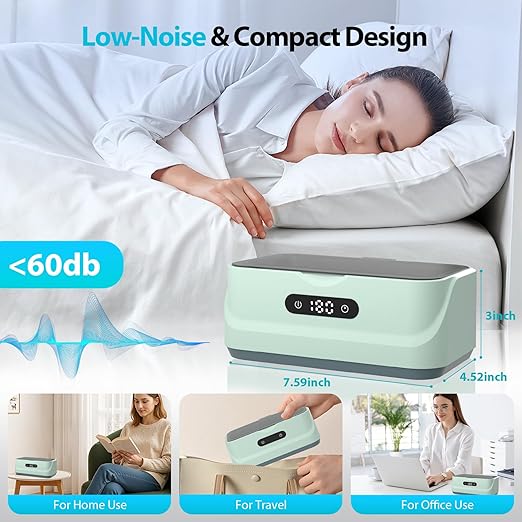 Ultrasonic Jewelry Cleaner: 48Khz Ring Cleaner Ultrasonic Machine with Digital Timer, 4 Cleaning Modes, 24W Sonic Cleaner for Jewelry, Glasses, Retainer, Watch Strap, Home & Travel Use, 13.5oz