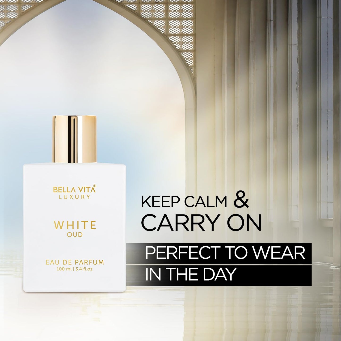 BellaVita Luxury White OUD Unisex Perfume 100Ml | Premium Arabic Men and Women Perfumes | Notes of Artemisia, Musk, Oud Vetiver and Freesias | Exquisite Unisex Arabian Perfume for Women & Men