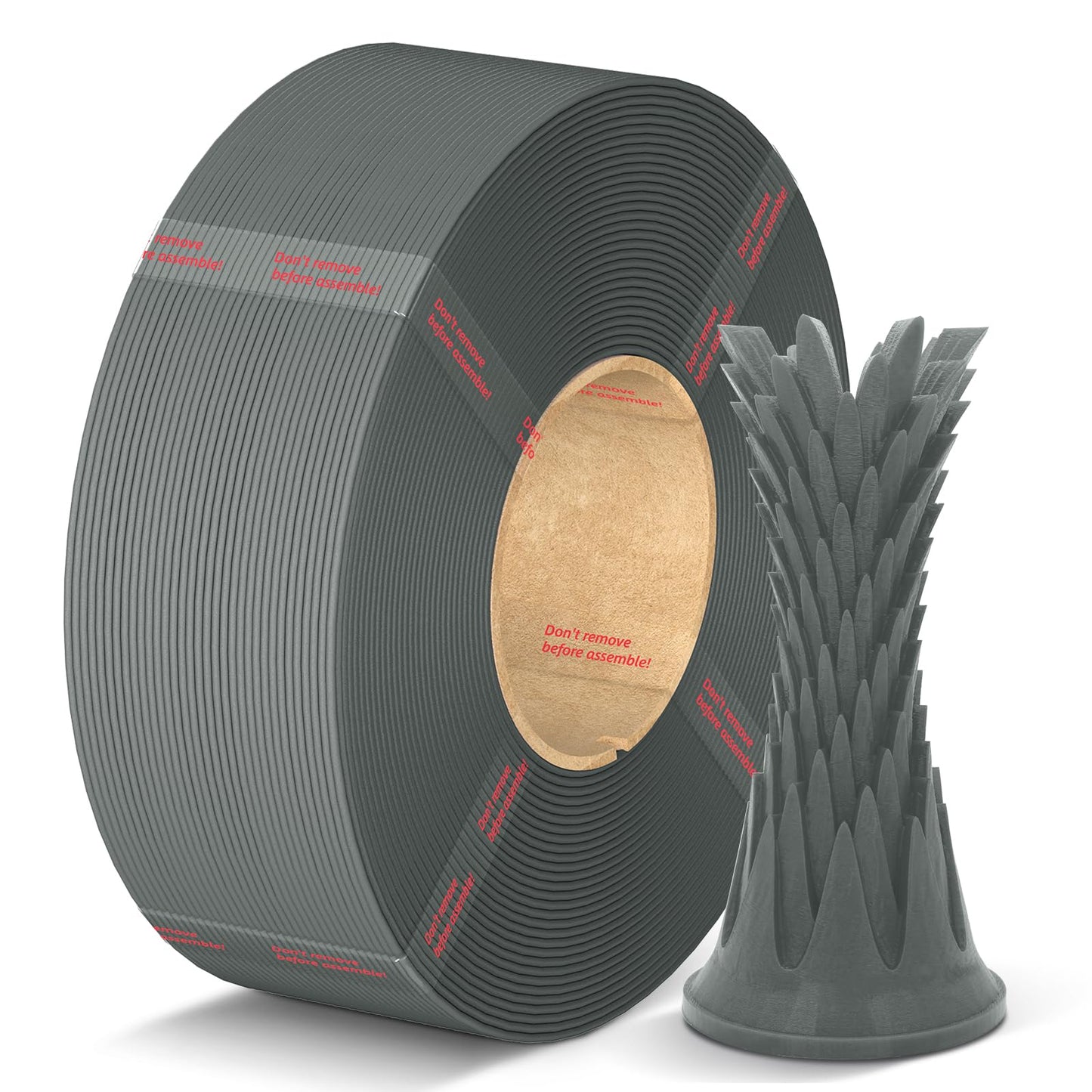 ANYCUBIC PLA Filament Refill 1.75mm, 3D Printer Filament, for Reusable Spools, Dimensional Accuracy +/- 0.02mm, Fit with Most Reusable Spools, 1KG, Texture Grey