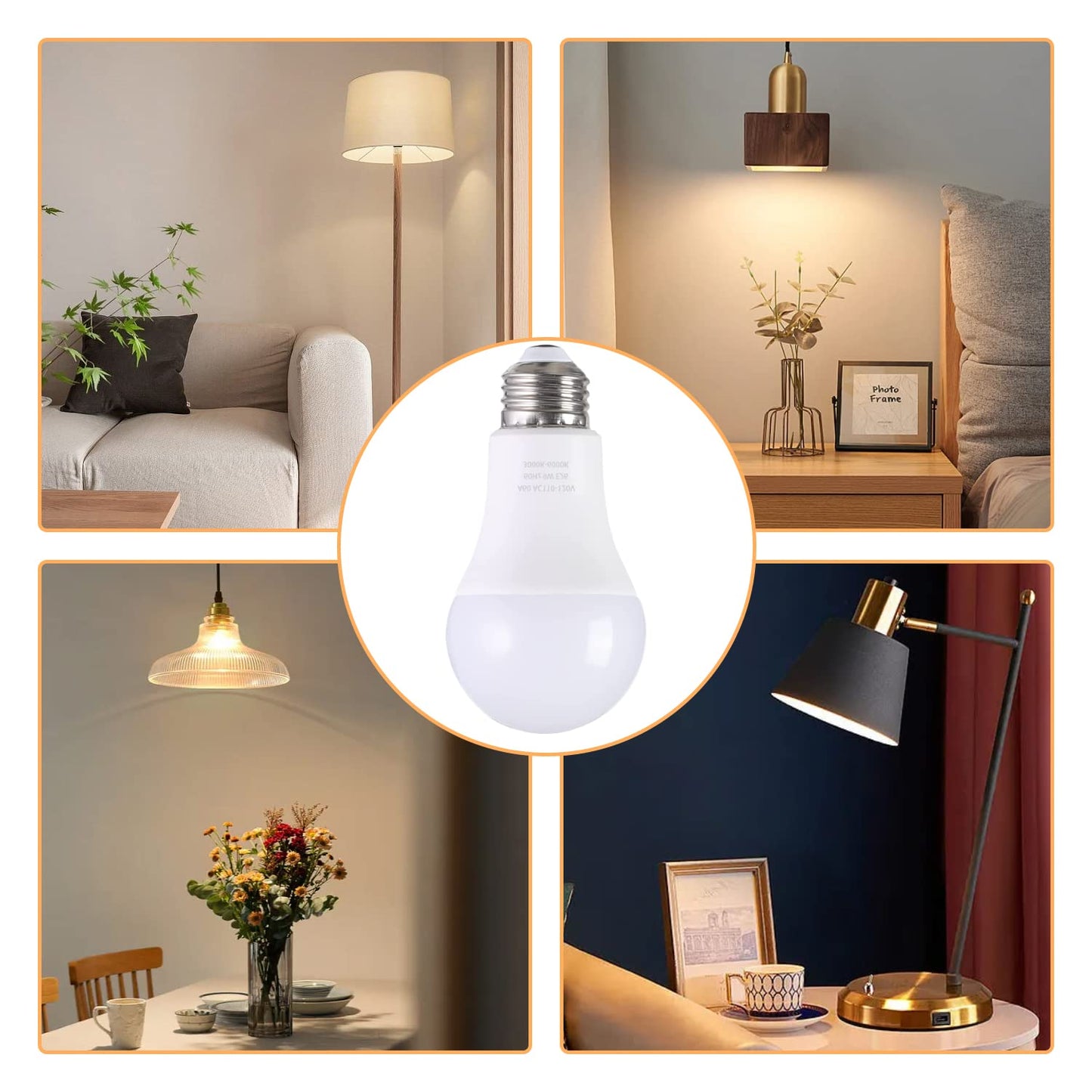MXhme A19 LED Light Bulbs with Remote Control, 800LM 9W, 60W Equivalent LED Bulbs,Stepless Dimmable 3000K-6000K,E26 Base,CRI 80+,2.4GHz,25000+ Hours Lifespan,Light Bulb for Home Decor,1Bulb&1Remote