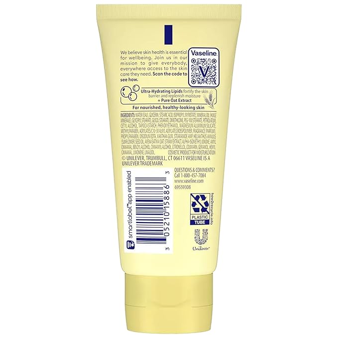 Vaseline Lotion, Intensive Care Nourishing Moisture 2-Pack – Moisturizer with Oat Extract + Ultra-Hydrating Lipids for Healing Extremely Dry Skin, 2 Oz Ea