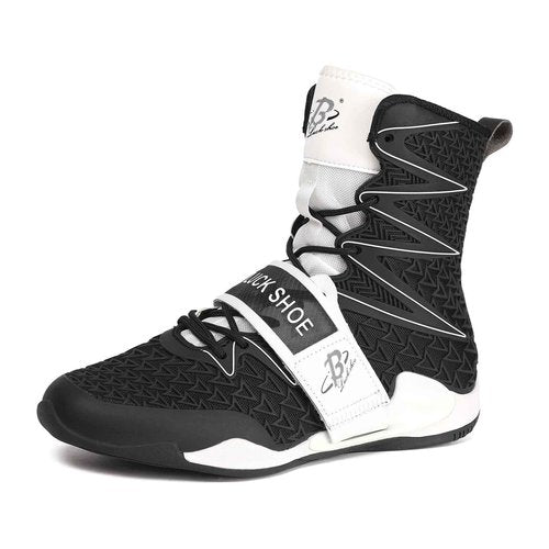Boxing Shoes for Men High Top Gym Shoes Fighting Sports Training Footwear LS308 Black