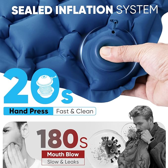 Sekey Pump Up Inflatable Seat Cushion, Portable & Lightweight Airplane Seat Cushion, for Long Flights Stadium Camping Office Travel