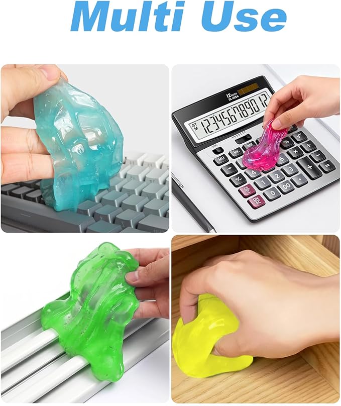 4 Pack Car Cleaner Gels, Cleaning Gel for Car, Keyboard Cleaner, Universal Dust Cleaner & Cleaner Putty Cleaner Slime Cleaning Supplies Christmas Stocking Stuffers Gift for Men Women, 320g
