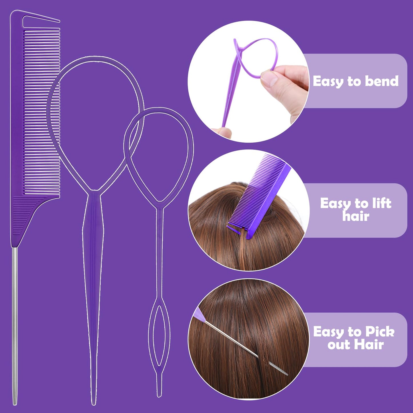 Hair Accessories for Girls - 360 Pieces Toddler Elastic Hair Ties, Hair Clips, and Hair Tail Tools in 31 Colors