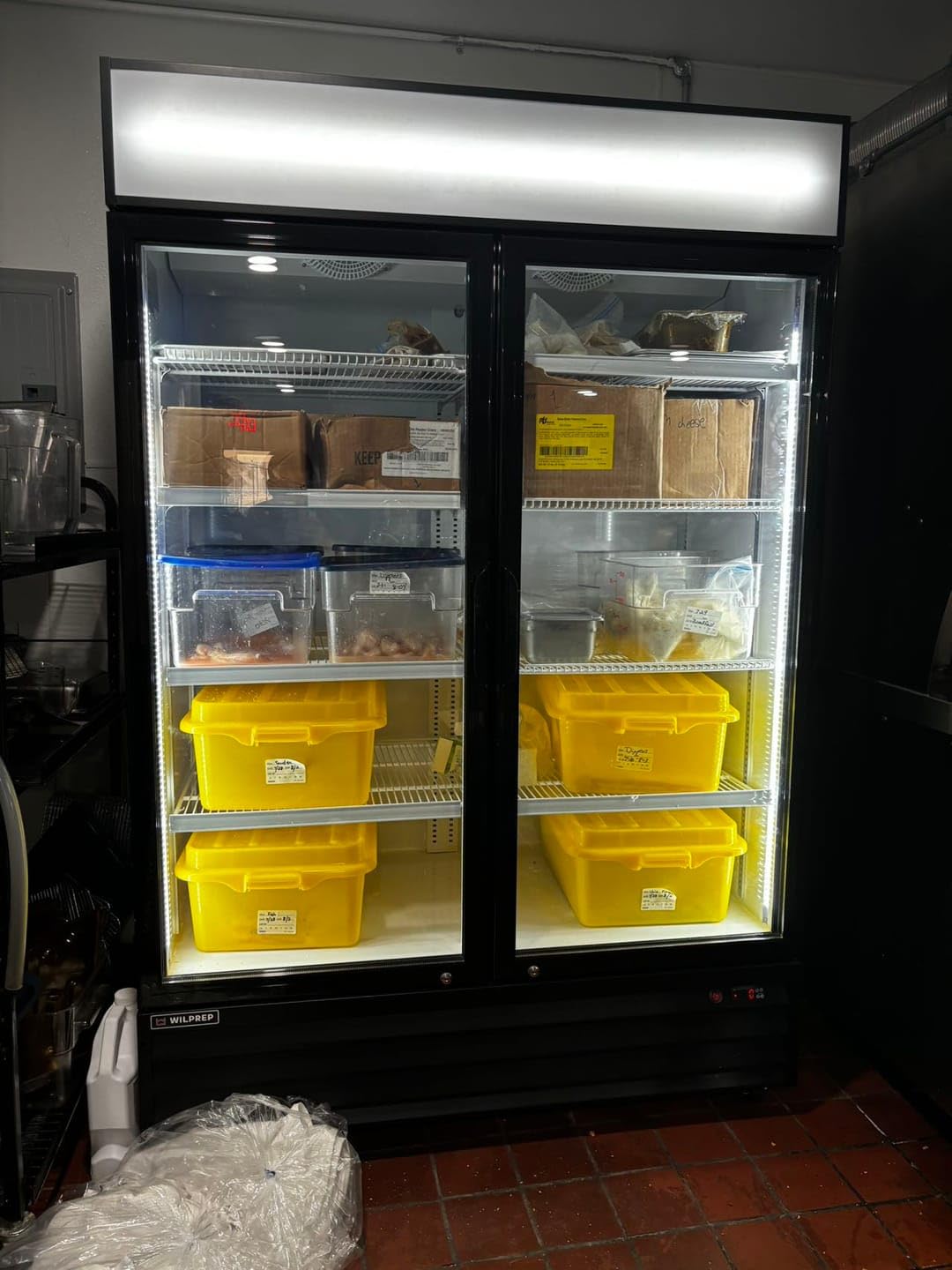 NAFCOOL Commercial Beverage Refrigerator Display Fridge,Two Glass Door Upright Merchandiser Drink Cooler with LED Light Adjustable Shelves,46 Cu Ft,ETL Sanitation,(Wheels Not Included)