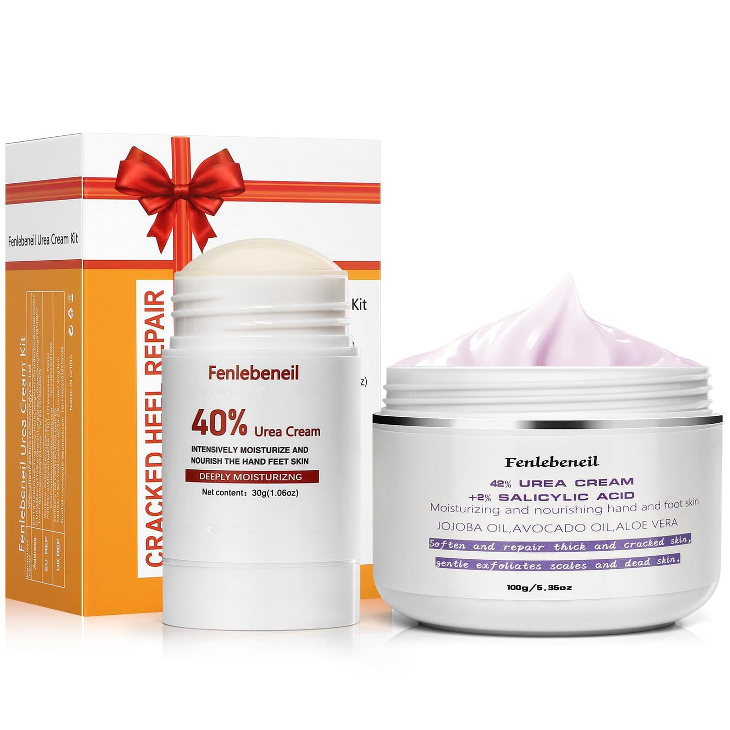 Urea Cream 40%,Urea Cream 42% Plus 2% Salicylic Acid Maximum Strength For Feet,Foot Cream for Dry Cracked Heels Feet Knees Elbow