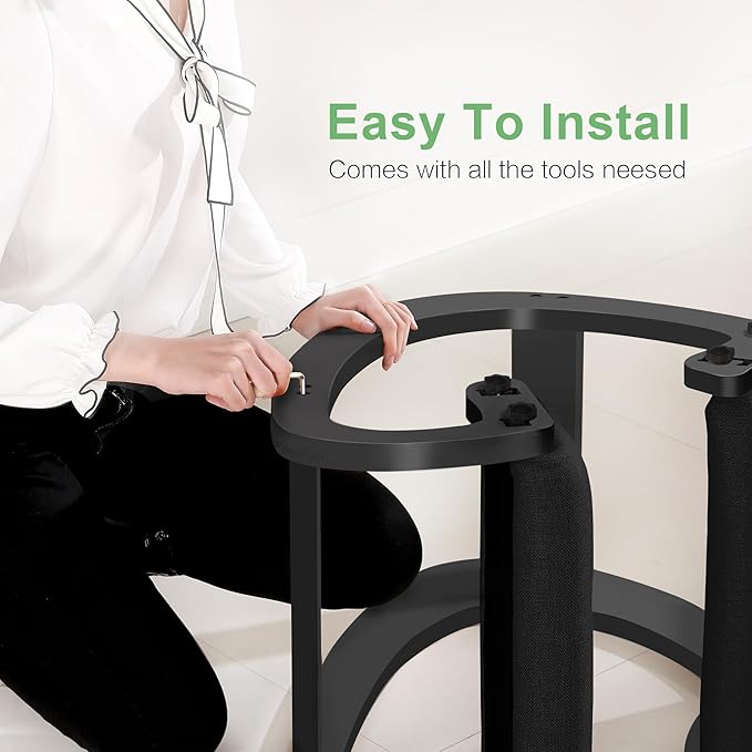 Predawn Adjustable Ergonomic Kneeling Chair – Custom Height Rocking Posture Stool with Thick Cushions, Solid Wood Frame, Knee Support Seat for Adults, Office or Meditation Use (Onyx Black)