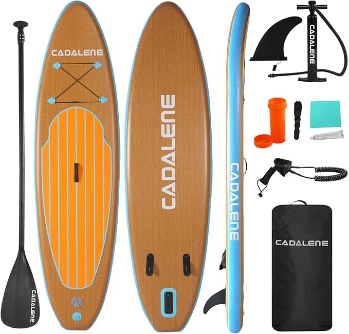 CADALENE Inflatable Stand Up Paddle Board with SUP Accessories, Anti-Slip EVA Deck, Family-Friendly SUP Boards for Adults...