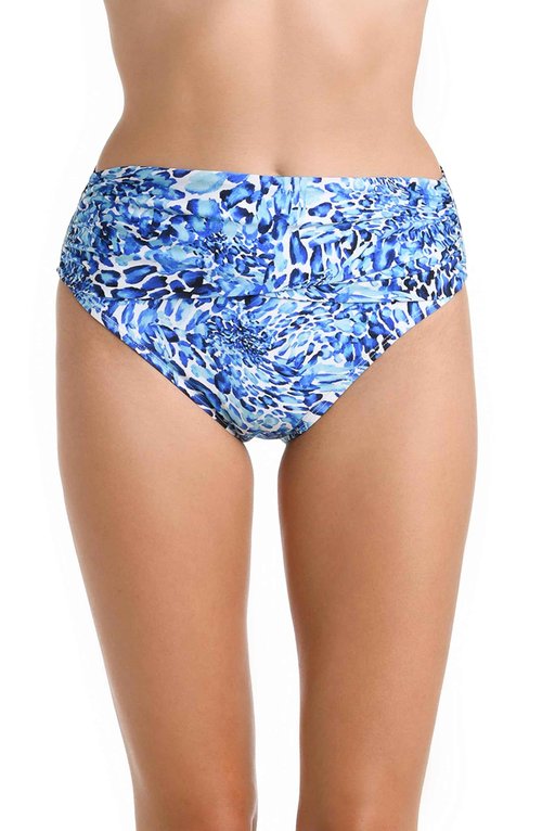 La Blanca Women's Mid Waist Sash Band Swimsuit Bottom, Ocean//Fiji Tropics, 16