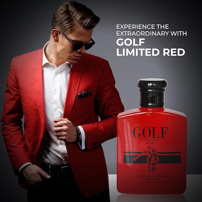 2PCS Valentine Milano/Golf Limited Red Eau De Toilette for Men-Fresh,Romantic Scent Perfume for Men 3.4 Fl Oz Each Mens Cologne For All Skin Daily Used