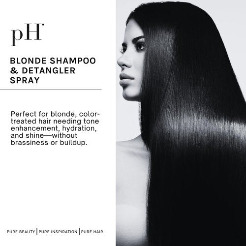 pH PURE HAIR Ice Blonde Shampoo & Leave-In Detangler Spray for Blonde Hair | Shampoo with Illipe Butter & Jasmine Extract, Sulfate-Free, Fragrance Infused for Softness & Shine - 8.45 Oz