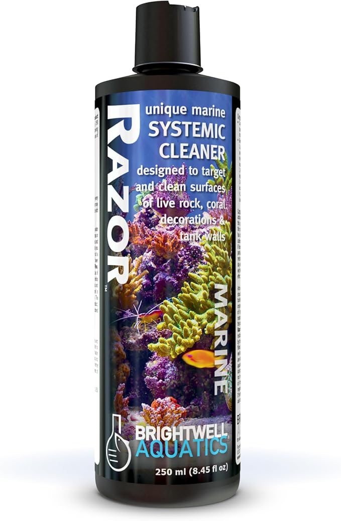 Brightwell Aquatics - Razor Marine - Unique Systemic Fish Tank Cleaner for Marine Aquariums - Aquarium Water Treatments, ...