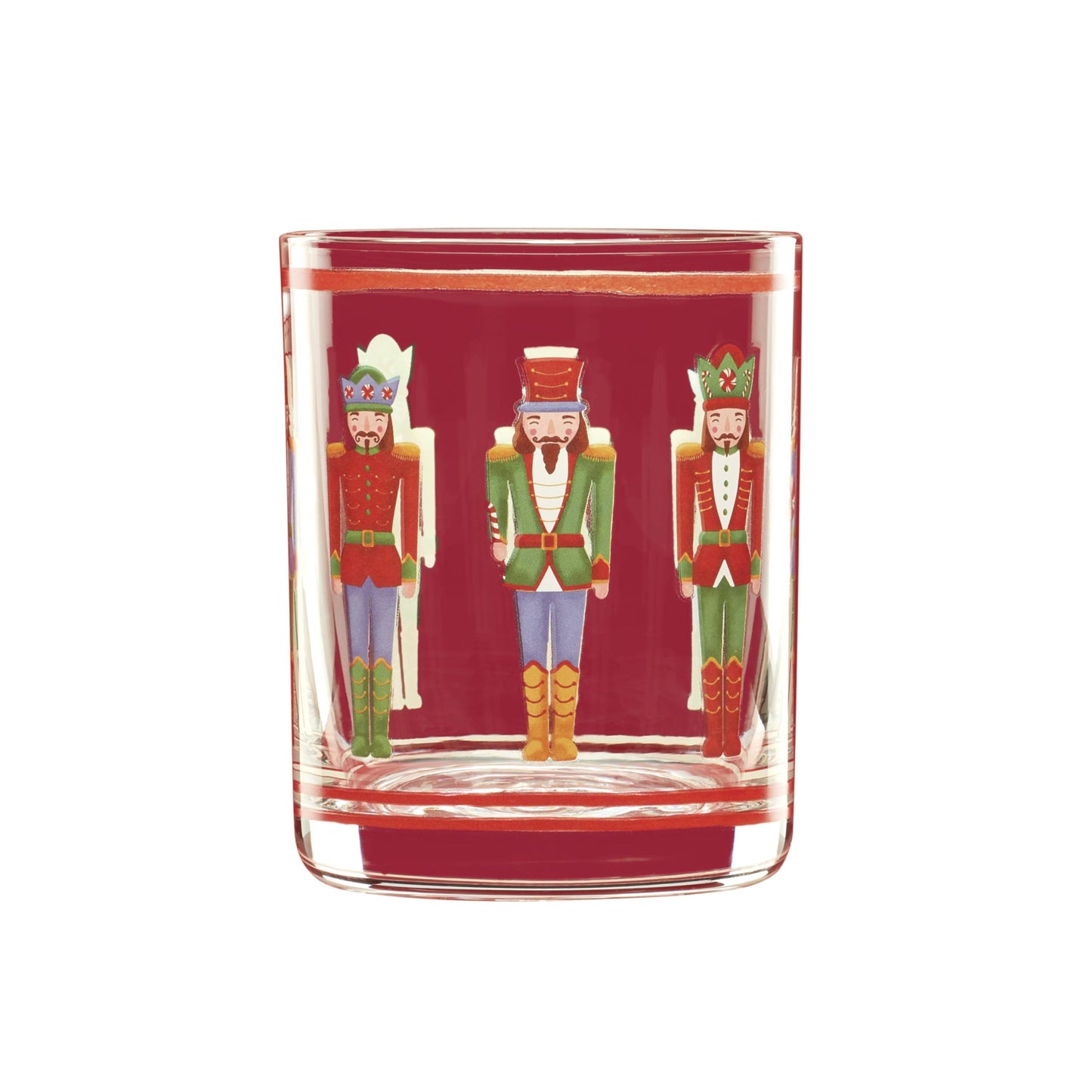Lenox 896921 Nutcracker Double Old Fashioned Glasses, Set of 4, Assorted, Christmas Drinkware, Holiday Hosting