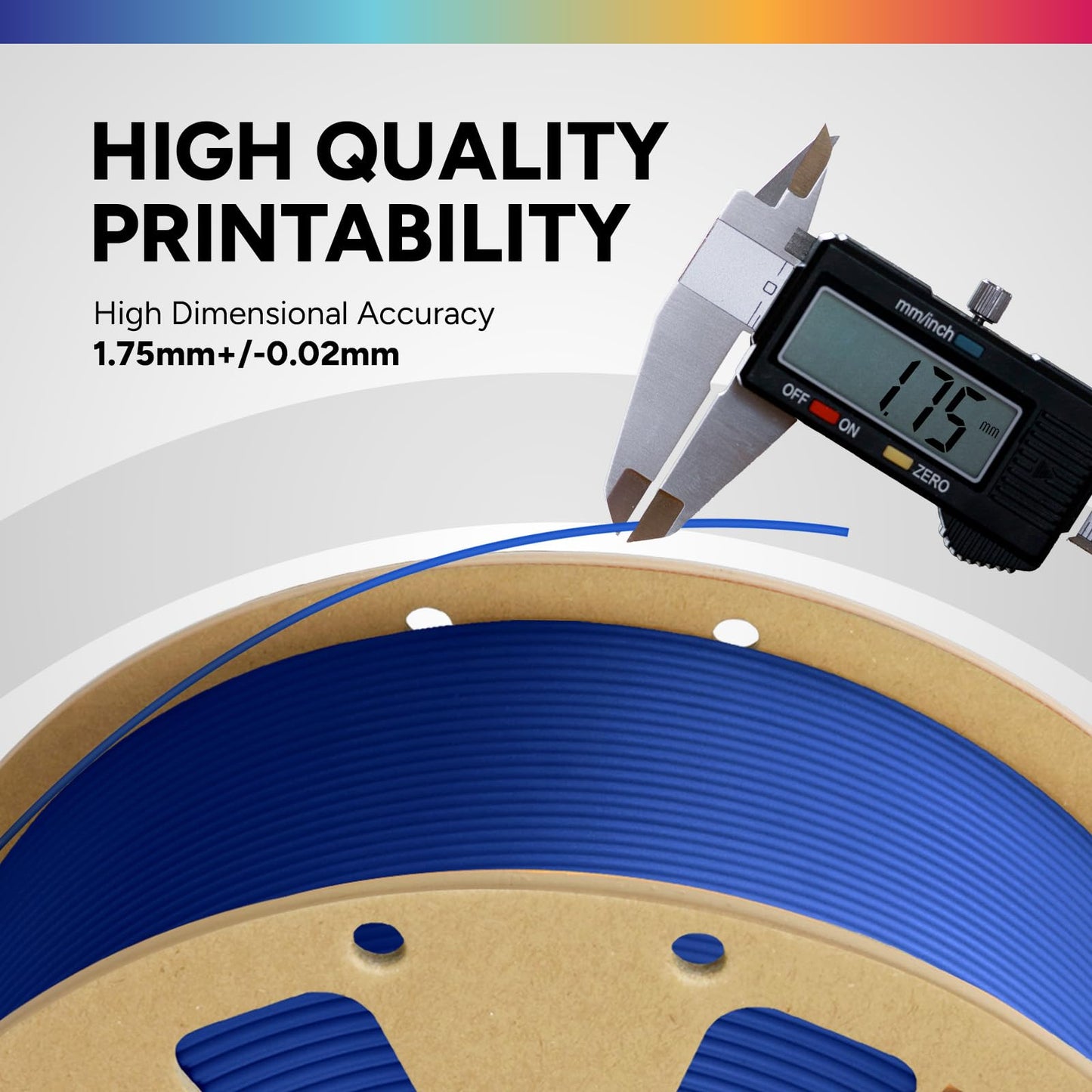 OVERTURE PLA Filament 1.75mm PLA 3D Printer Filament, 1kg Cardboard Spool (2.2lbs), Dimensional Accuracy +/- 0.02mm, Fit Most FDM Printer (Blue)