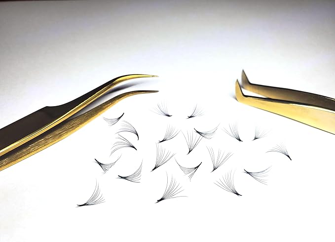 9D - 0.07 C and D Curl 1000 Premade volume fans loose Fans, Handmade eyelash extensions supplies Russian volume lash promade fan (9D - 0.07 - Curl C, 16mm)