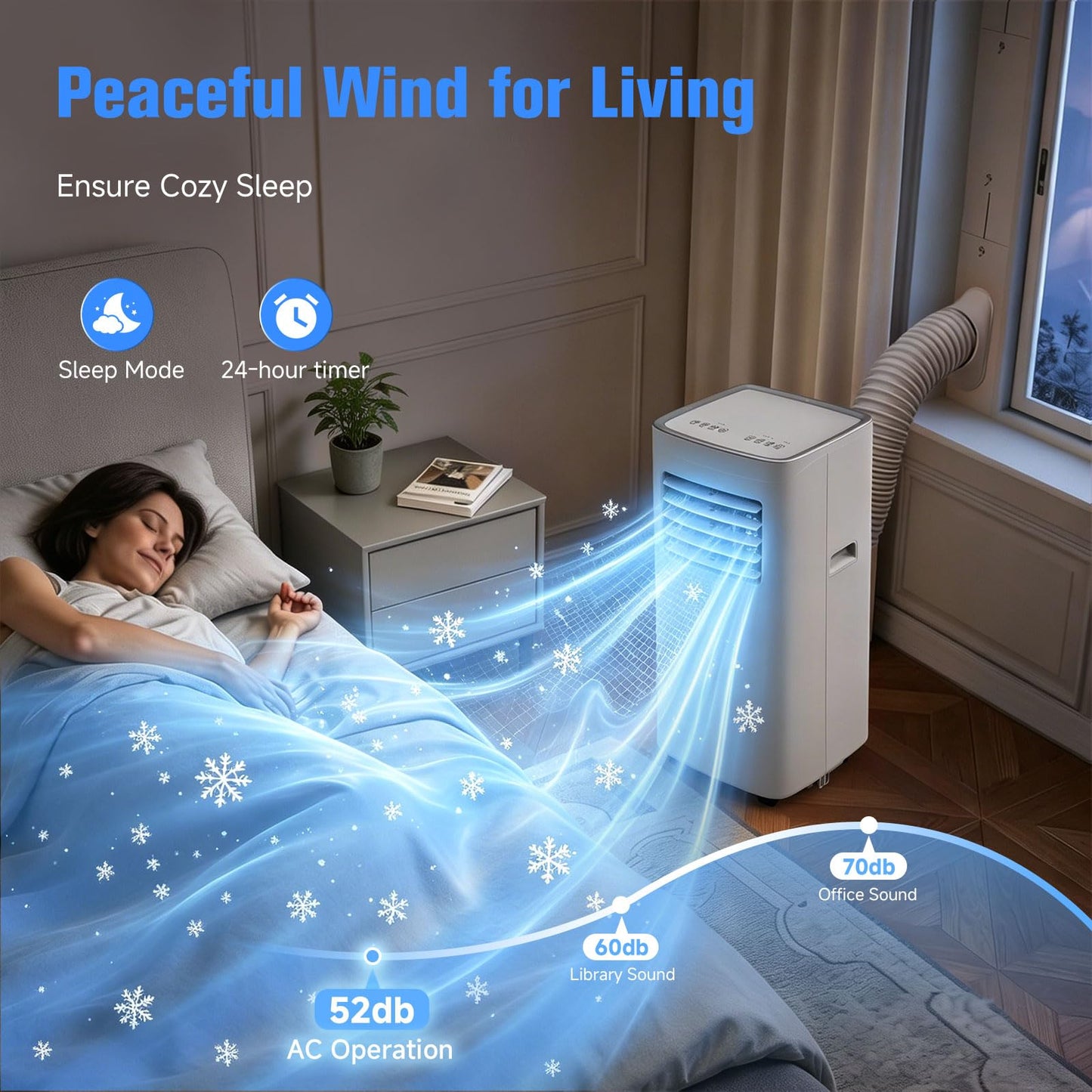 Portable Air Conditioners, 3-in-1 8500 BTU Cooling Unit with Fan & Dehumidifier for Room, Quiet Operation, Cools up to 450 sq.ft, Complete Window Installation Kit for Home Office
