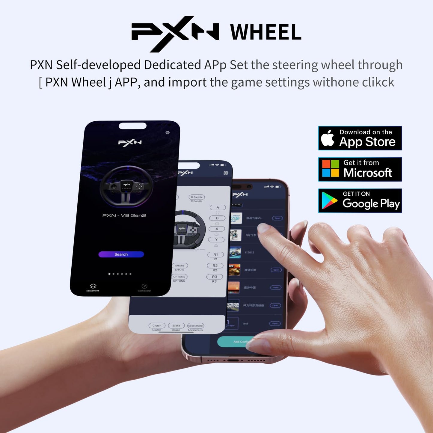 PXN Gaming Steering Wheel - V9 GEN2 Racing Wheel 270/900° Car Simulation with Pedal and Shifter, Paddle Shifters Driving Wheel for PC, PS4, Xbox One, Xbox Series X|S