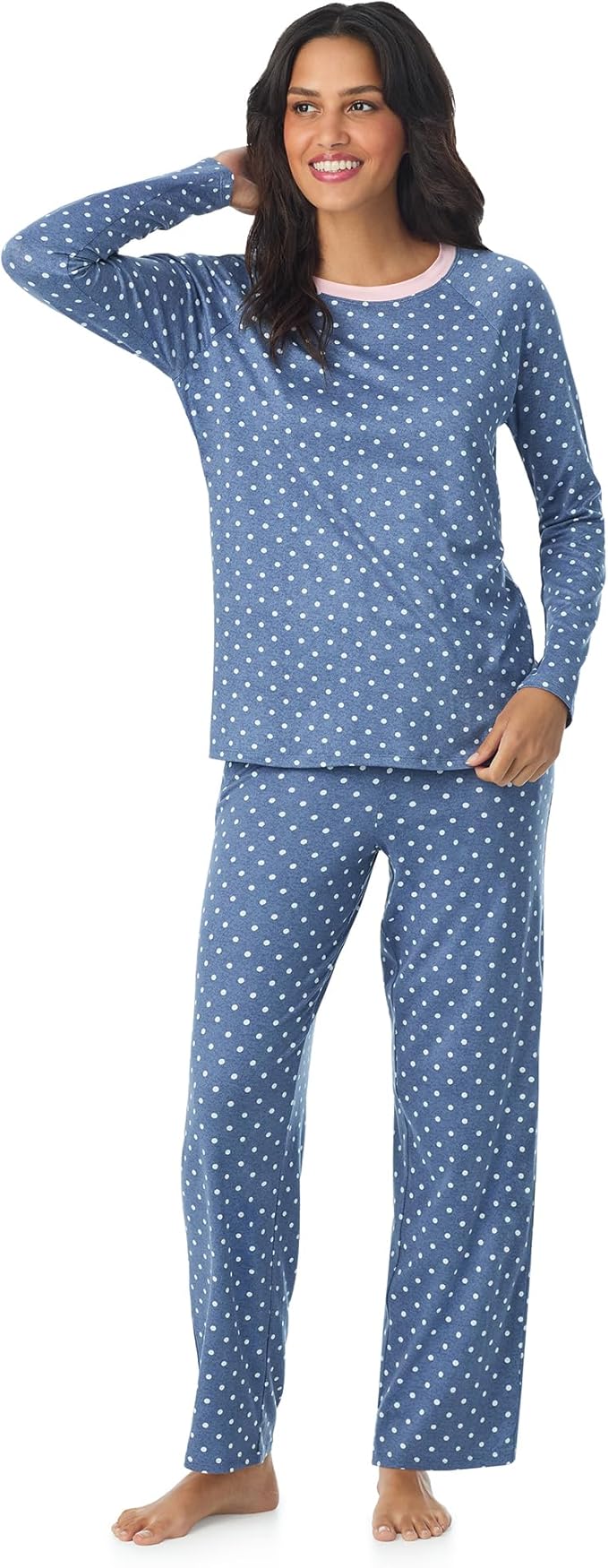 Cuddl Duds Womens Matching Pajama & Lounge Set - Lightweight Long Sleeve PJ Shirt & Pants - Sleepwear & Loungewear Sets