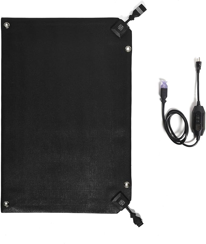 HeatTrak Heated Snow Melting Mat with Power Unit - Heated Outdoor Mats for Walkways - Electric Snow Melting Mats for Decks and Sidewalks - No-Slip Snow and Ice Melt Heated Sidewalk Mat (20” x 30")