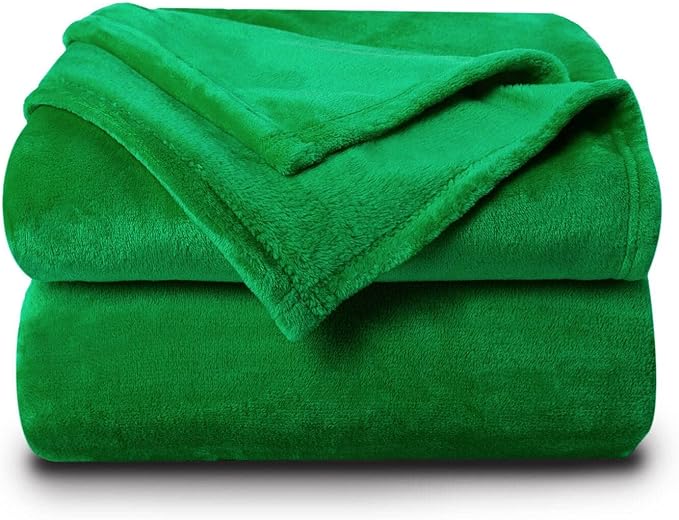NANPIPER Fleece Blankets Super Soft Flannel Queen Size Blanket for Bed Luxury Cozy Microfiber Plush Fuzzy Blanket,Emerald ...