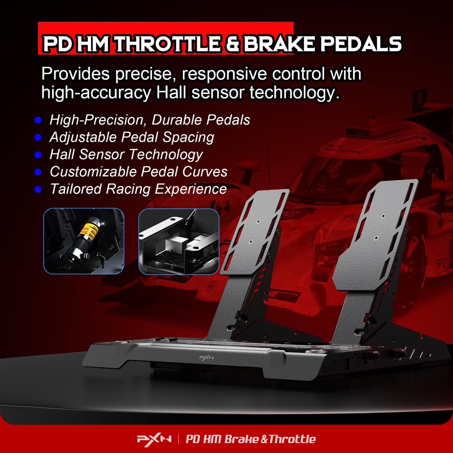 PXN V10 Ultra Direct Drive Racing Wheel & Pedals – 3.2Nm Force Feedback, 10.6'', 4 Paddle Shifters, Hall Effect 2-Pedal Set - Gaming Steering Wheel for Xbox Series X|S, Xbox One, PS4 & PC