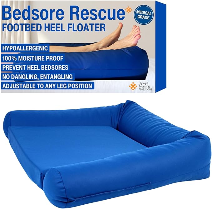 Bedsore Rescue Foot Bed Heel Flotation Protection Cushion | Support Feet, Ankles and Legs | Heel Protectors for Pressure Sores | Pressure Pads for Bed Sore | Elevated Foot Pillow for Sleeping