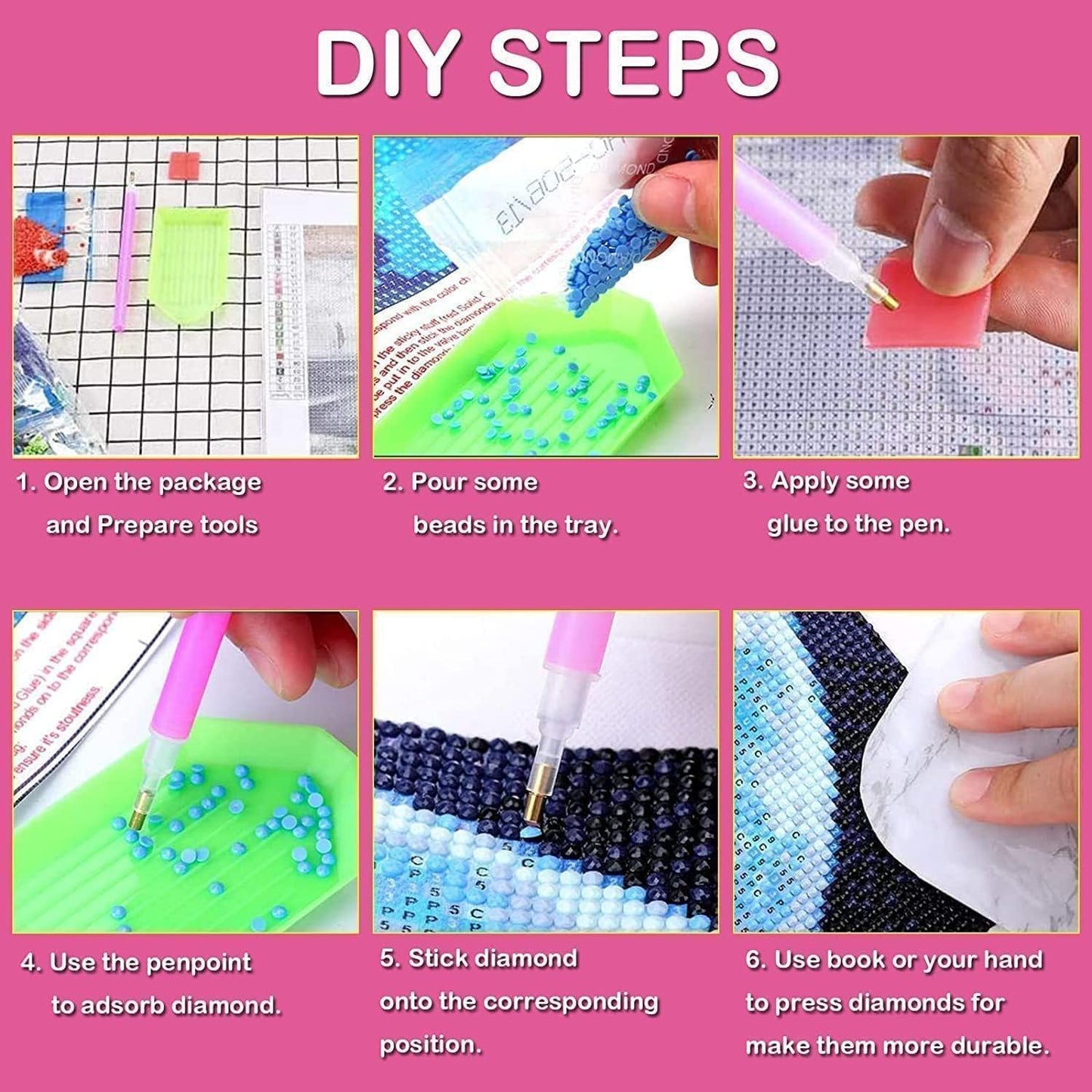 Diamond Art Kits for Adults Beginner,6 pack Waterfall Scenery DIY Modern Diamond Painting Kits 5D Diamond Dots Gem Art Crafts with Tools,Round Full Drill Crafts for Home Wall Decor&Gift-12x16in