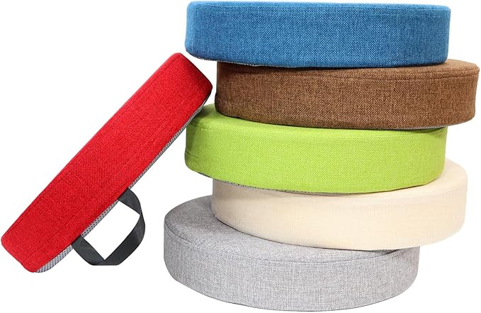 M Mute Touch 6 Pcs Flexible Floor Cushion for Classroom, Floor Cushions Easy to Clean and Carry,16''x16''x2'' Soft Cushion for Learning Sitting Daycare School Chair Yoga and Meditation (Linen)