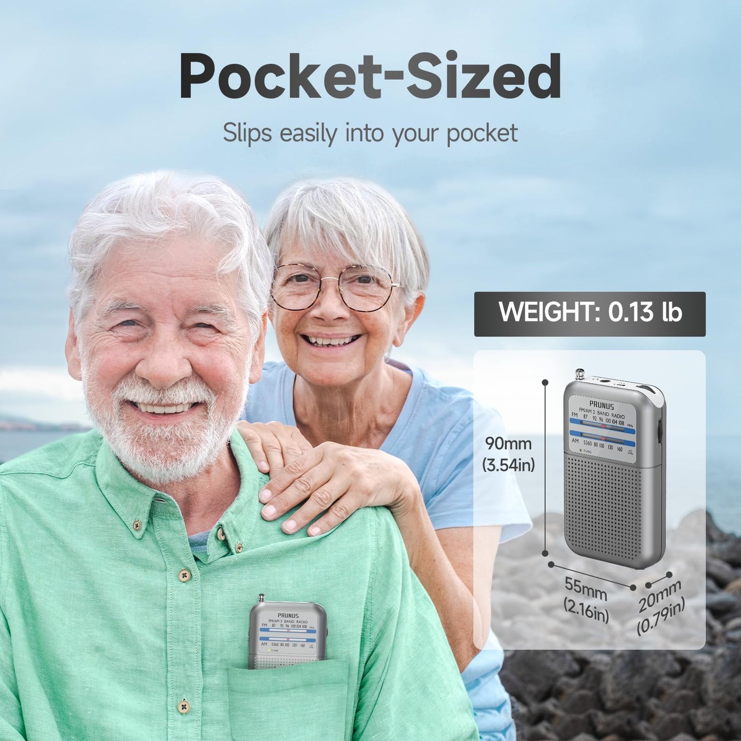 Pocket Battery Am Fm Radio Portable, Mini Transistor Radio With Excellent Reception, Tuning Knob With Signal Indicator, Aaa Batt