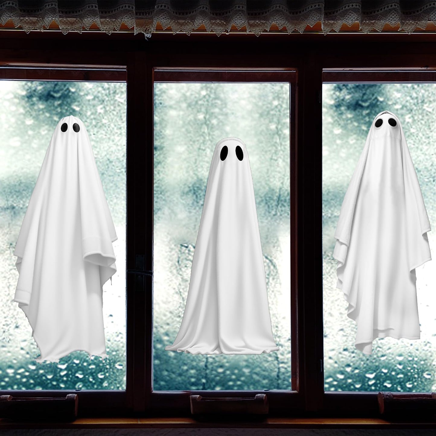 Extra Large Halloween Window Clings Ghosts Silhouette Window Decorations for Glass Windows, Halloween Window Stickers Decals for School Home Office Party Supplies