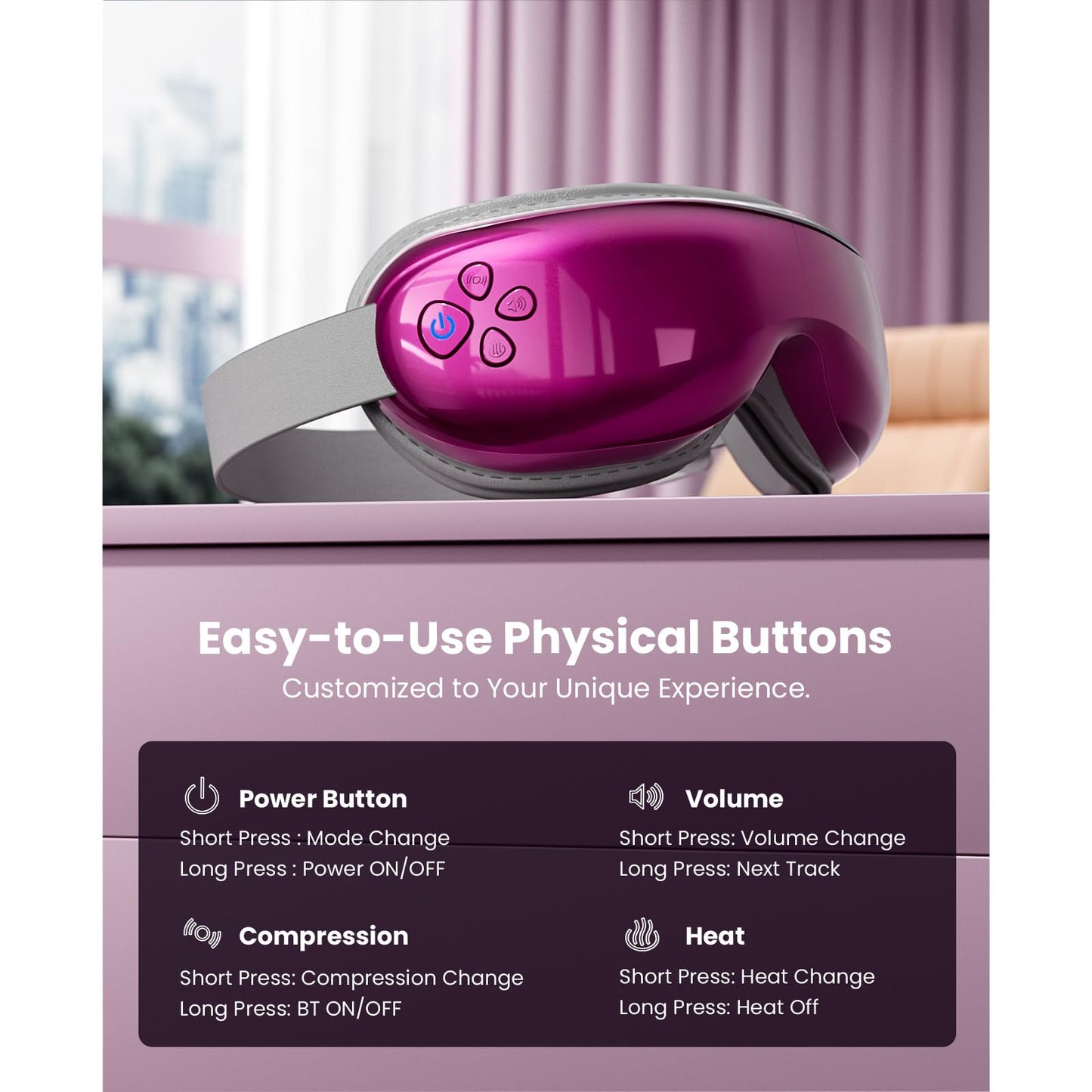 BOB AND BRAD Eye Massager with Heat and Cooling, EyeOasis 3 Eye Mask for Migraine FSA Eligible/HSA Eligible, Heated Face Massager for Dry Eye Strain Eye Relief, Temple Massagers for Stress Relief
