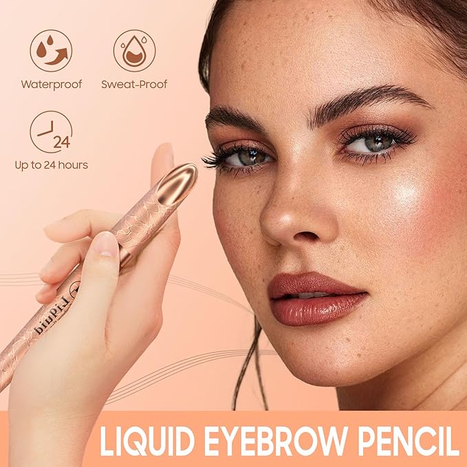 Eyebrow pen - Liquid Eye Brow Microblading Pencil With Micro 4 Point Lift & Brow Pen Snatch, Long-Lasting Waterproof Eyebrow Pencils for Women (Black)
