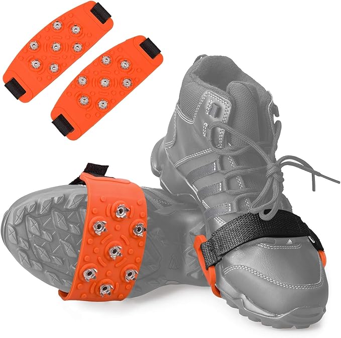 FANBX F Crampon Traction Cleats Anti-Skid Traction Grips Crampons Spikes 7 Point Cleats for Footwear for Walking, Jogging,...