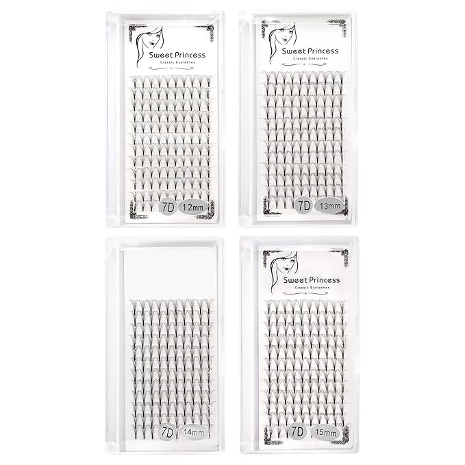 12rows 120pcs 10D Premade Volume Fans Eye Lashes Extensions Thickness 0.07mm D Curl Black Soft Individual False Eyelashes Makeup Fake Lashes Cluster 8-18mm to Choose (7D-4pack-12-13-14-15mm)