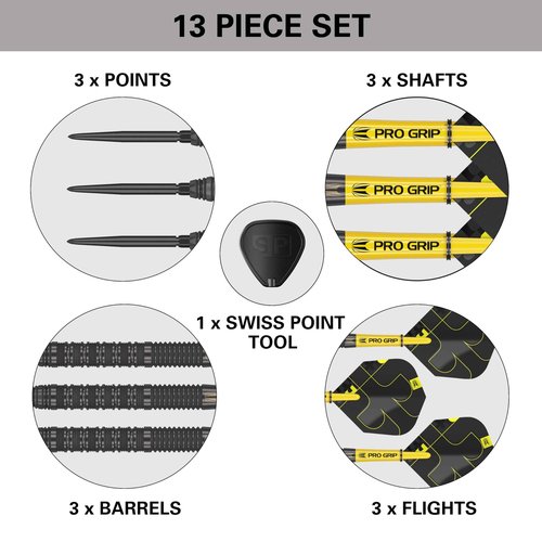Target Darts Bolide Void 01 24G 90% Tungsten Swiss Point Steel Tip Darts Set