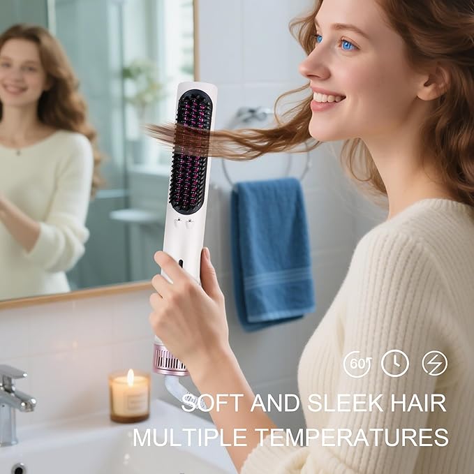 Hair Straightener Brush - Straightening Comb with Negative Ions for Women, Professional Styling Tools, Anti-Frizz