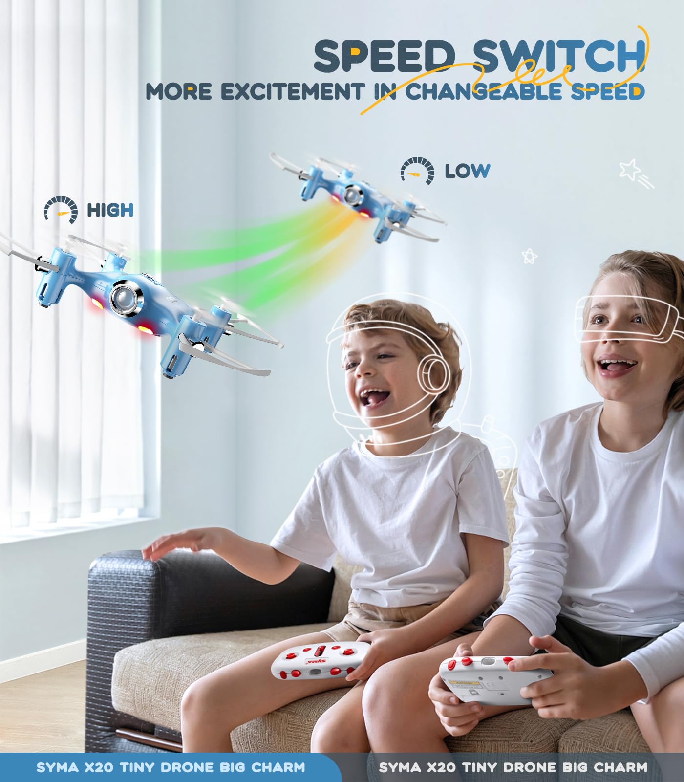 SYMA Drone for Kids,Easy Pocket RC Quadcopter with Altitude Hold, 3D Flips, Speed Switch Modes, Headless Mode, Protection Guards Helicopter Gift for Boys Girls