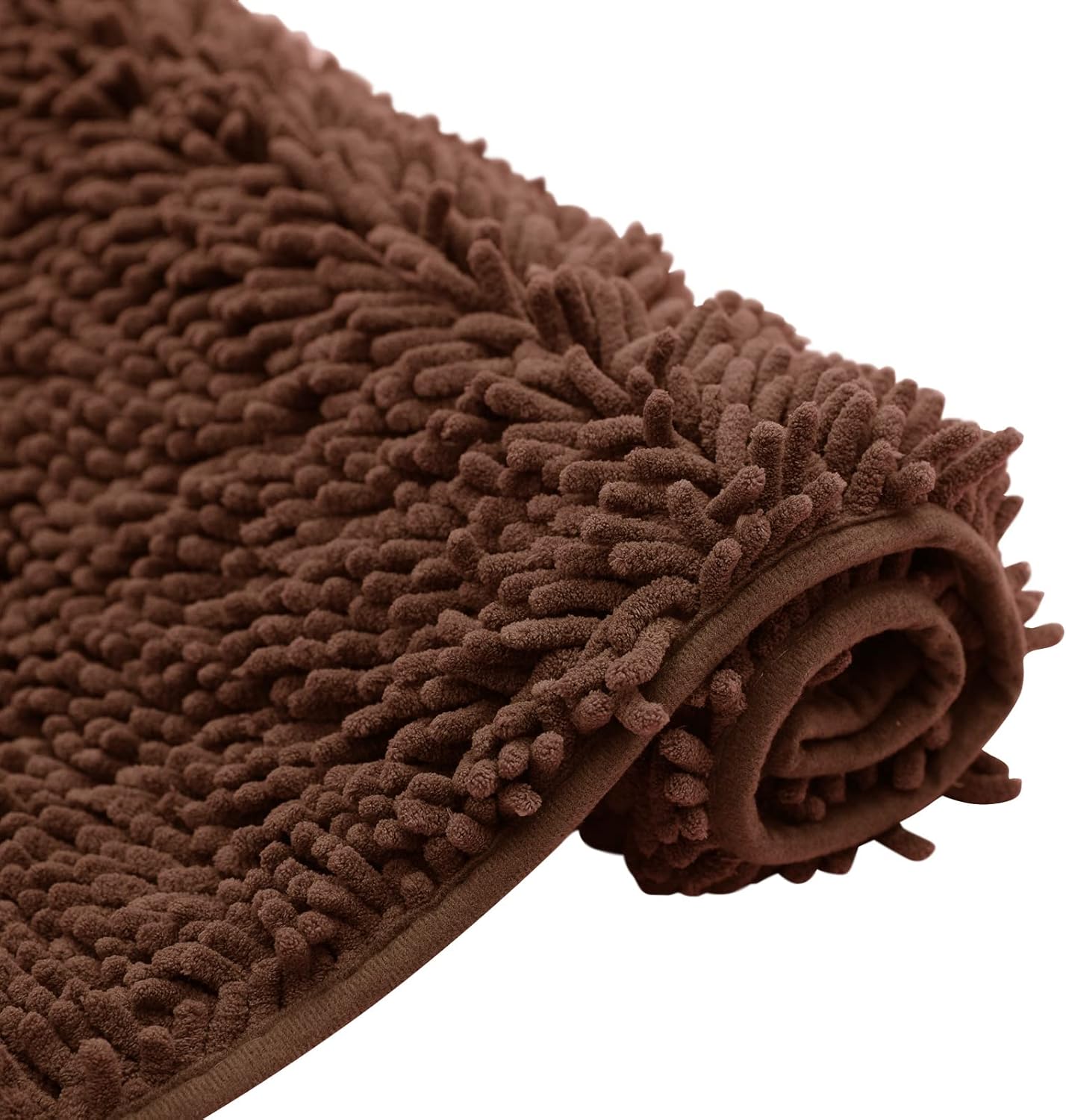 Non-Slip Bath Rug,Extra Soft Microfiber Bedroom Shag Carpet with Anti-Slip Backing,Water/Dust Absorbent Fast Dry Shower Mat,Sound Insulated Stairs Pad,Machine Washable (Coffee,19 x 31 Inches)