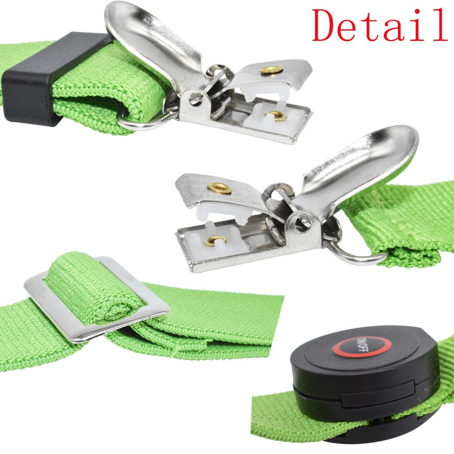 AMNQUERXUS LED Glow Light Up St Patricks Day Suspenders Trouser Braces Y Shape Suspenders Gifts for Men Women (Green)
