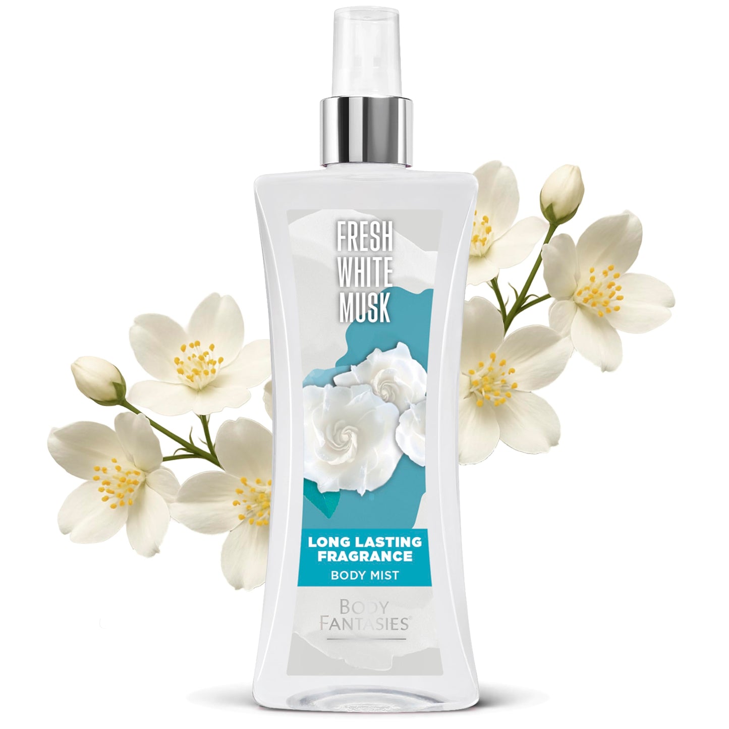 Body Fantasies Signature Fragrance Body Spray, Fresh White Musk, 8 fl oz (Pack of 2)