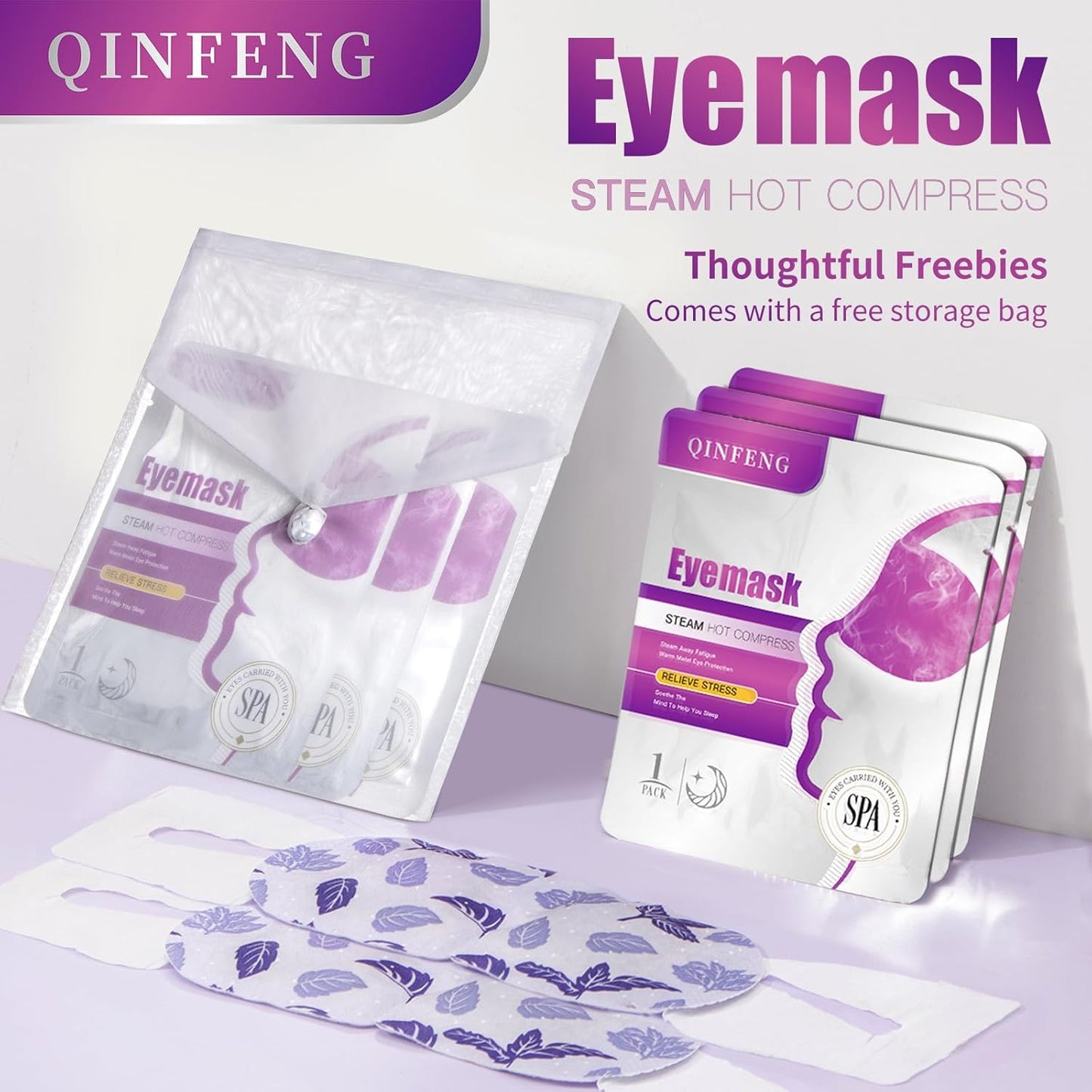18 Packs Steam Eye Mask for Dry Eyes Eye Self Heating Masks Cornea Care Rest Disposable SPA Warm Eye Compress Sleep Mask for Reduce Eye Fatigue-Unscented
