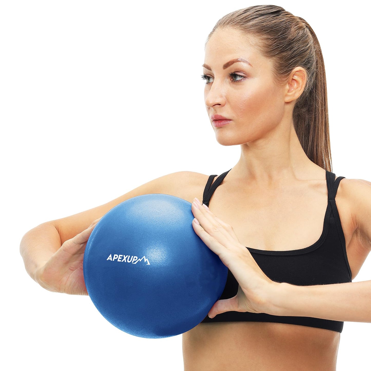 APEXUP Yoga Ball Exercise Ball, Heavy Duty Pilates Ball for Fitness, Balance, Core Workout, Physical Therapy (XXS (9") 23cm, Blue)
