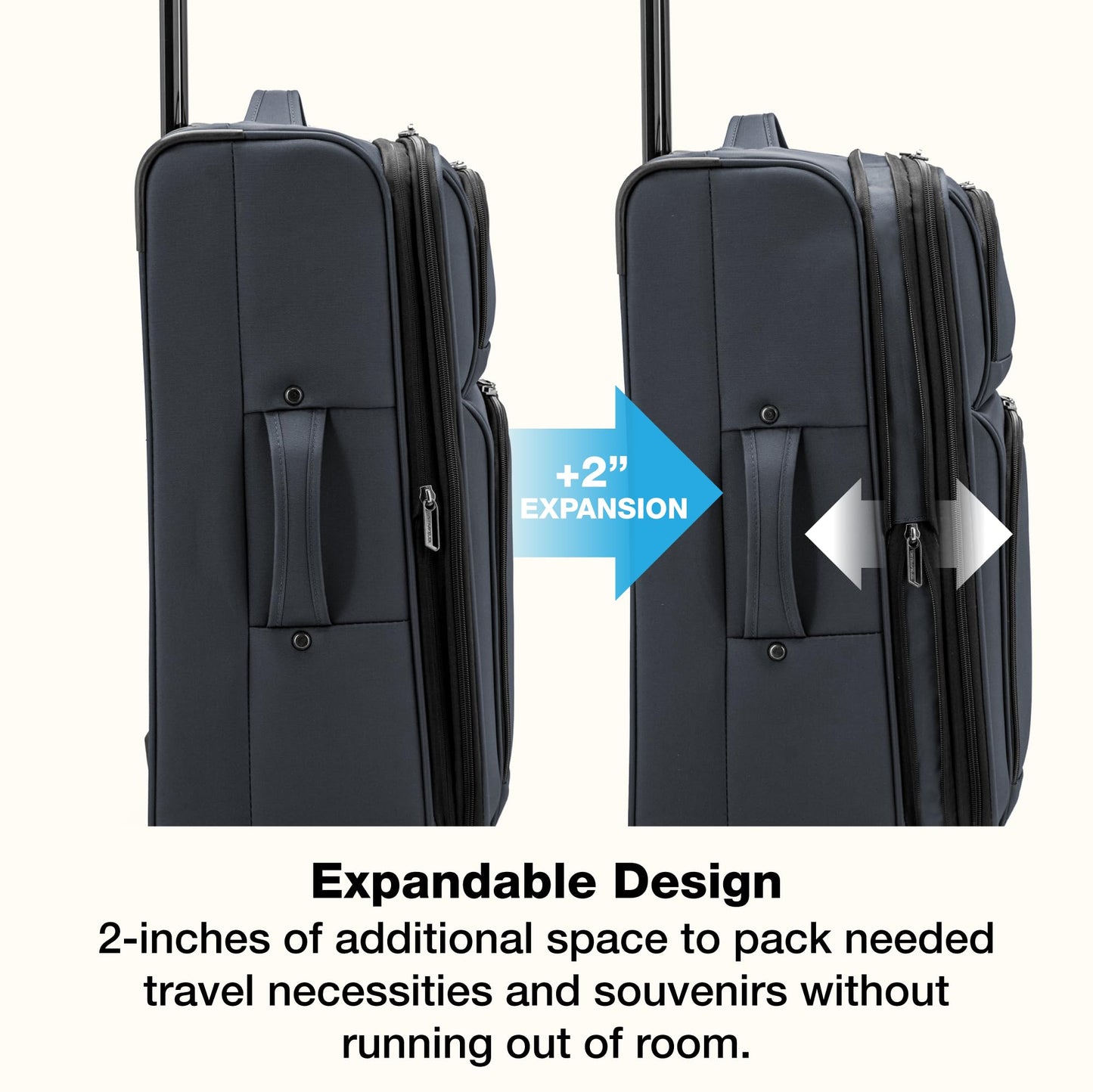 U.S. Traveler Anzio Softside Expandable Spinner Luggage, Dark Grey, Checked-Medium 26-Inch