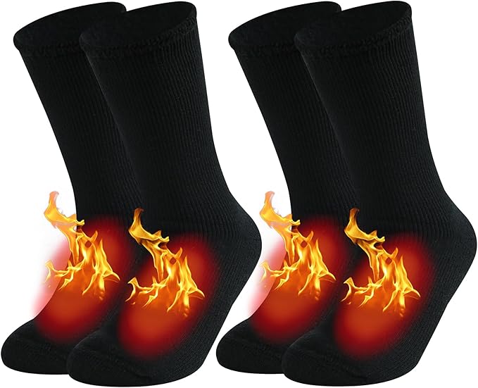 2 Pack Mens Winter Warm Thick Thermal Socks for Women Full Cushioned Insulated Heated Crew Boot Socks for Hiking Skiing