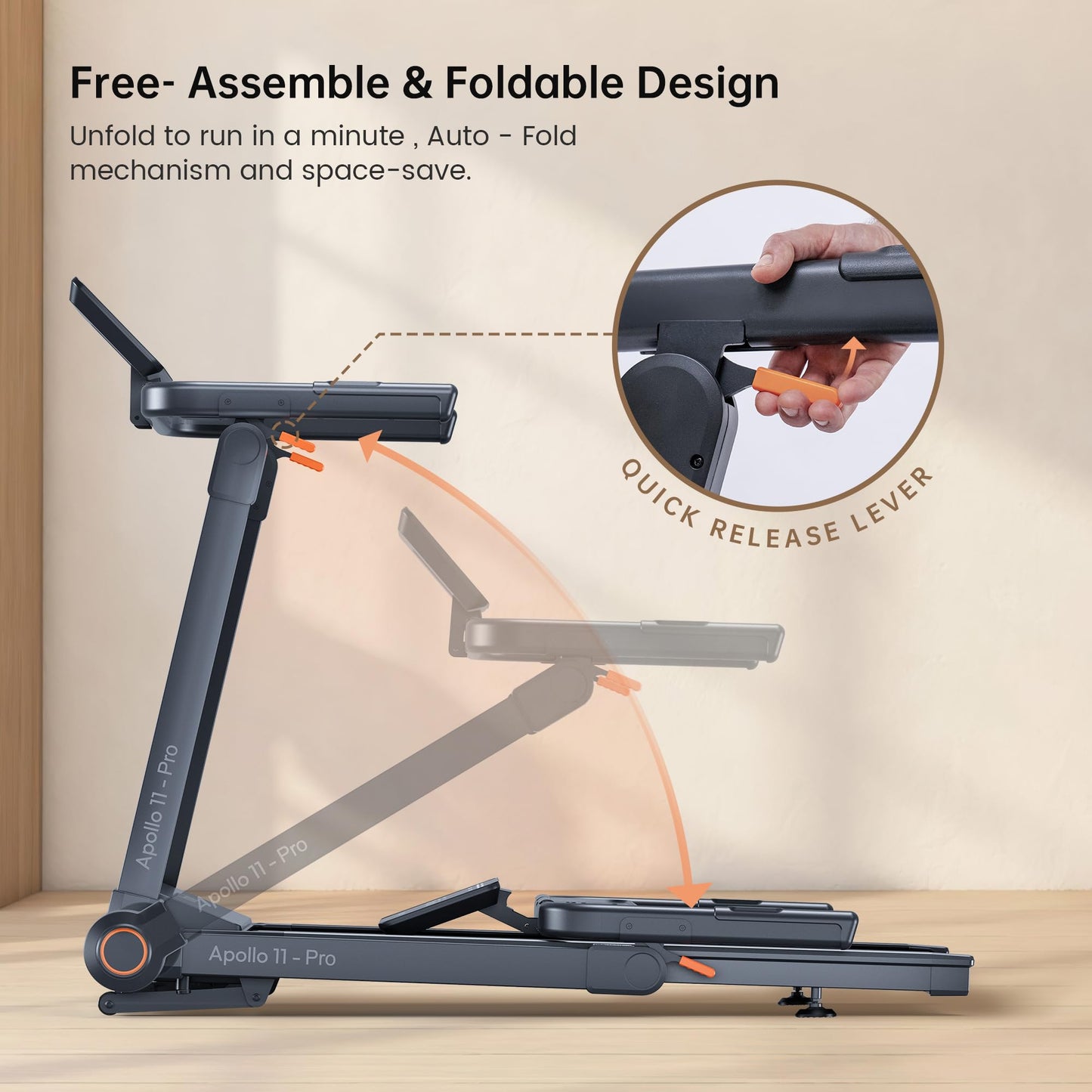 Vitalwalk Foldable Treadmill with Auto Incline, 48"x18" Wide Running Belt, 10MPH, 3.5HP Brushless, Walking Pad Treadmill for Home, Auto Folding, No Installation, 350LBS Capacity, APP, 20% Auto Incline