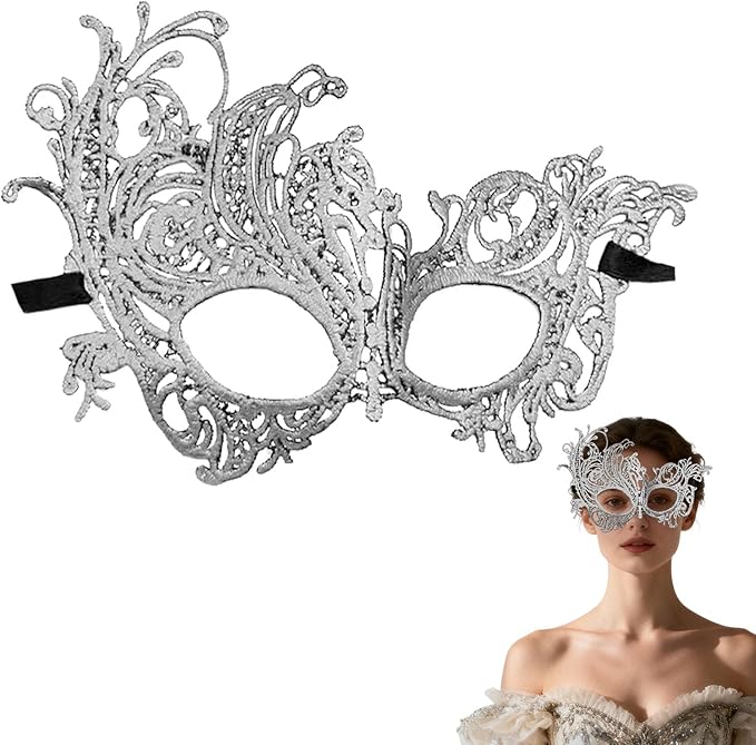 Gorbgle Venetian Lace Masquerade Mask for Women, Elegant Eye Mask for Carnival, Ball, Wedding, Mardi Gras Costume Party