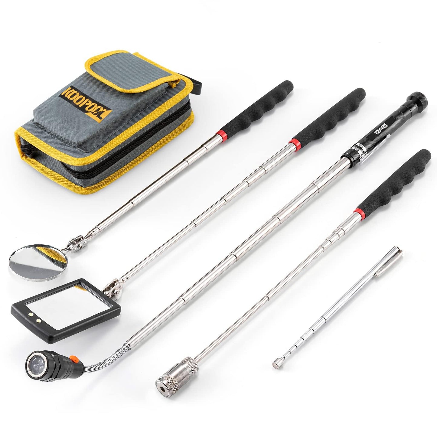 Telescoping Magnetic Pickup Tool Set, Inspection Mirror Telescoping, LED Flashlight, Cool Gadgets for Men, Valentine’s Day Gifts for Him, Husband, Boyfriend, Magnet Stick, Magnet Stick (Yellow)